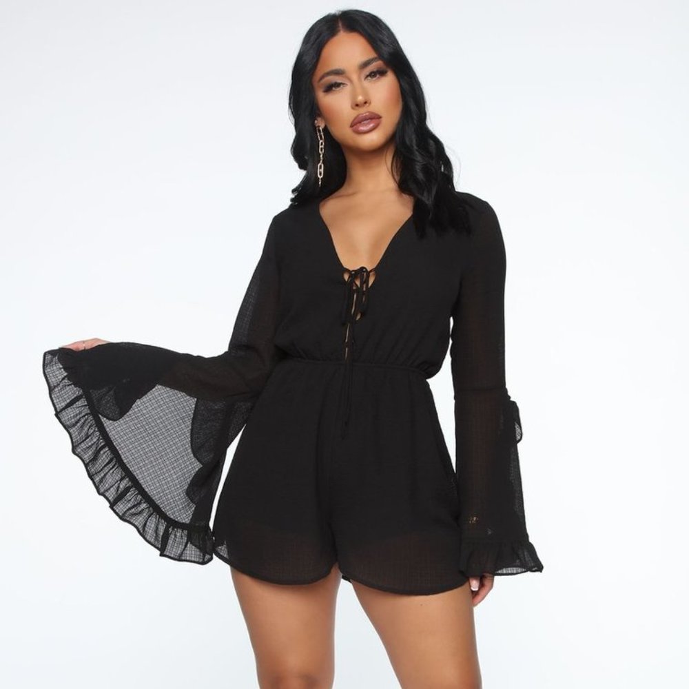 You Are Something Romper - Black